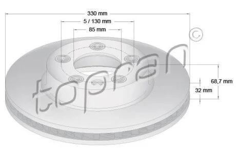 Гальмівний диск TOPRAN / HANS PRIES 111 287