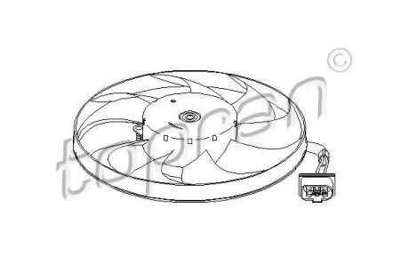 Вентилятор радиатора VW Polo 1.2/1.4E/FSi (01>) SK Fabia SE Ibiza @290 90В TOPRAN / HANS PRIES 111 351