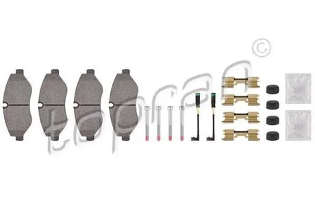 Комплект гальмівних накладок, дискове гальмо TOPRAN / HANS PRIES 111 655