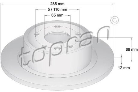 Диск гальмівний задн Лів/Прав OPEL OMEGA B 2.0-3.2 03.94-07.03 TOPRAN / HANS PRIES 200 949