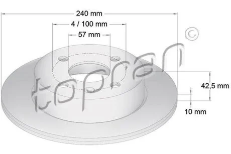 Гальмівний диск TOPRAN / HANS PRIES 205 525