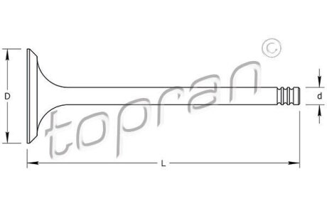 Клапан выпускной Opel X12XE, Z12XE 98- TOPRAN / HANS PRIES 205 579