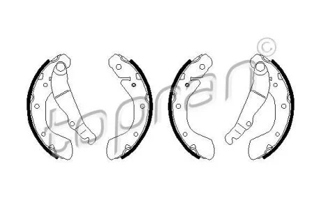 Гальмівні колодки, барабанні TOPRAN / HANS PRIES 206 325