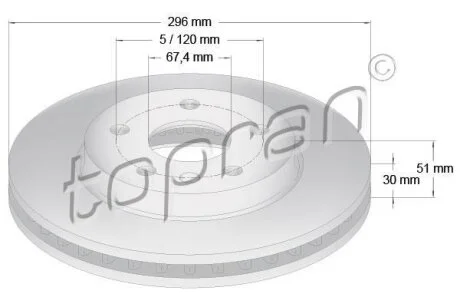 Гальмівний диск TOPRAN / HANS PRIES 207 809