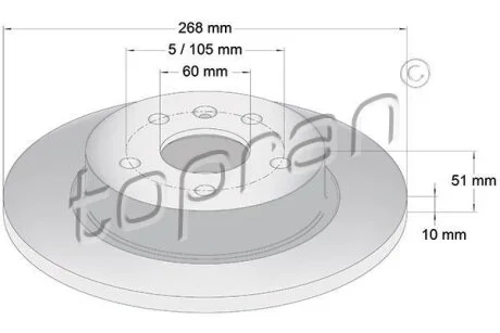 Гальмівний диск TOPRAN / HANS PRIES 208 309