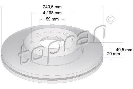 Гальмівний диск TOPRAN / HANS PRIES 304 231
