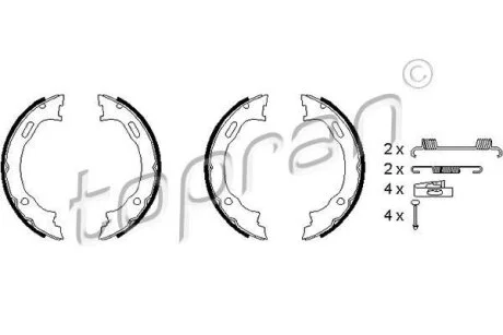 Гальмівні колодки, барабанні TOPRAN / HANS PRIES 401 840