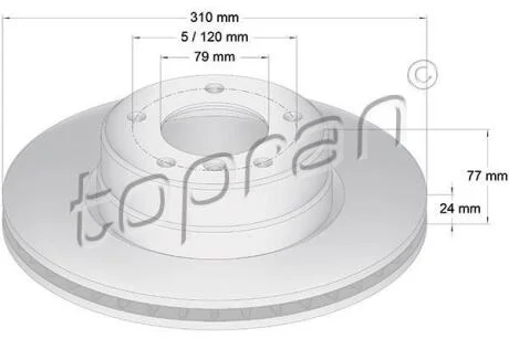 Гальмівний диск TOPRAN / HANS PRIES 500 944