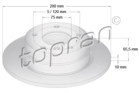 Гальмівний диск TOPRAN / HANS PRIES 501 223