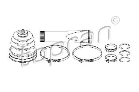 Комплект пильовиків гумових TOPRAN 501 435