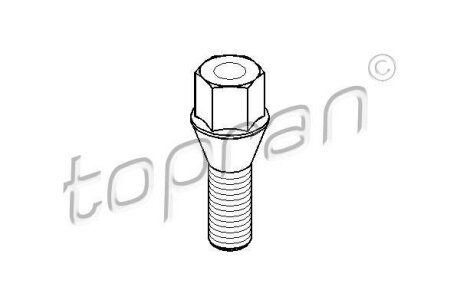 Болт колісний Logan\\Kangoo\\Megane\\BMW 3 E46 00- (TOPRAN) (M12x1.5x26) TOPRAN / HANS PRIES 501 536