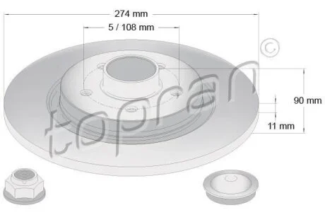 Гальмівний диск TOPRAN / HANS PRIES 700 819