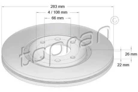 Гальмівний диск TOPRAN / HANS PRIES 720 245