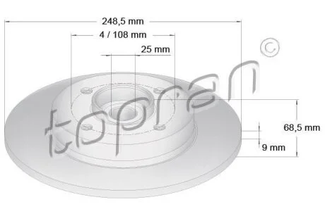 Гальмівний диск TOPRAN / HANS PRIES 721 185