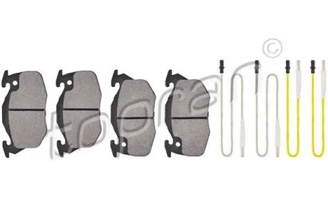 Комплект гальмівних накладок, дискове гальмо TOPRAN / HANS PRIES 722 290