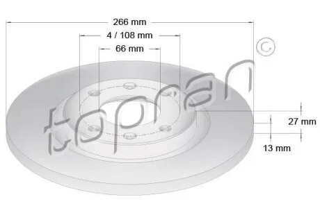 Гальмівний диск TOPRAN / HANS PRIES 722 456