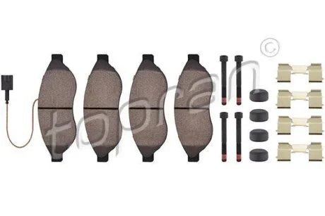 Комплект гальмівних накладок, дискове гальмо TOPRAN / HANS PRIES 722 821