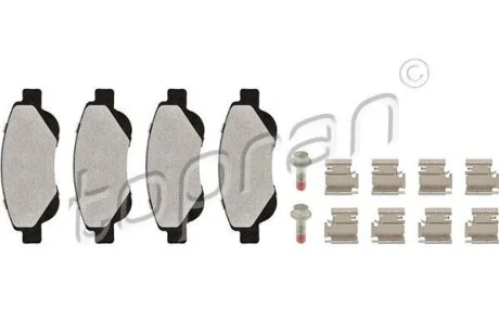 Комплект гальмівних накладок, дискове гальмо TOPRAN / HANS PRIES 723 103