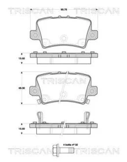 Колодки гальмівні задні TRISCAN 8110 40012