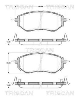 Колодки гальмівні передні TRISCAN 8110 68182