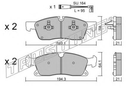 Тормозные колодки (дисков. тормоз) Front TRUSTING 942.4W