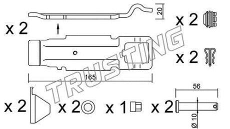 Монтажный набор для комплектов колодок 601.0/612.0 TRUSTING KIT.017