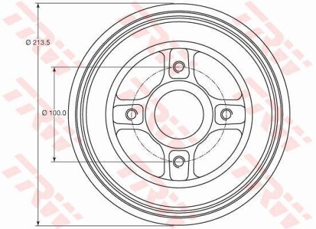 Барабан тормозной RENAULT LOGAN/CLIO/MEGANE 04- с подшип.с кольцом ABS D=203 TRW DB4214MR