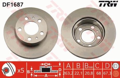 - Гальмівний диск TRW DF1687