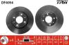 Диск гальмівний передн Лів/Прав VOLVO S40 I, S40 II, V40 MITSUBISHI CARISMA 1.3-2.0D 05.95-12.10 TRW DF4054 (фото 1)