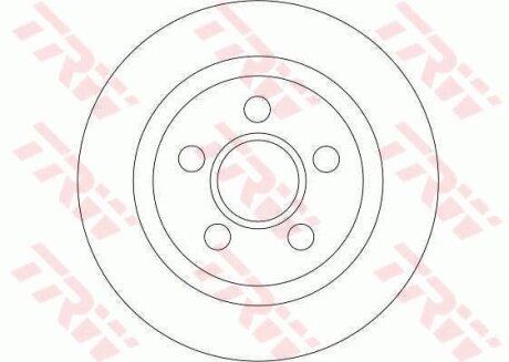 Диск гальмівний задн Лів/Прав FORD TOURNEO CONNECT, TRANSIT CONNECT 1.8/1.8D/1.8LPG 06.02-12.13 TRW DF4407