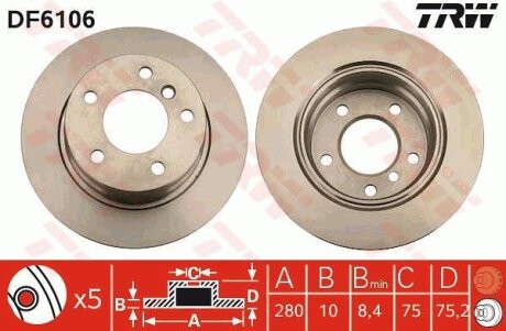- Гальмівний диск TRW DF6106