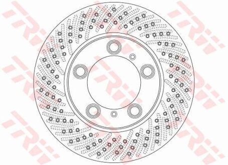 Диск тормозной PORSCHE BOXTER/CAYMAN 04- перед.вент. TRW DF6413S