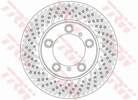 Диск тормозной PORSCHE BOXTER/CAYMAN 04- перед.вент. TRW DF6413S