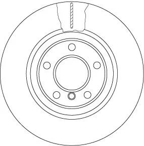 Диск тормозной BMW 5(F10,F11) 10- перед.вент. TRW DF6616S