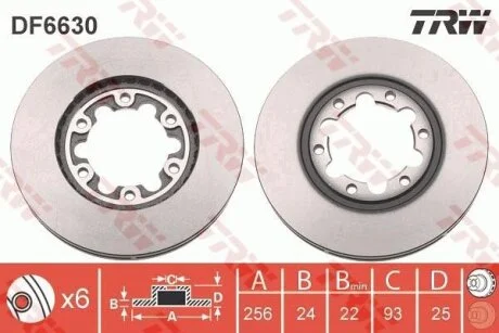 - Гальмівний диск TRW DF6630