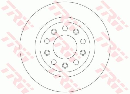 Диск гальмівний задн Лів/Прав ALFA ROMEO 159, GIULIETTA, GIULIETTA/HATCHBACK 1.4-2.0D 09.05-12.20 TRW DF8070