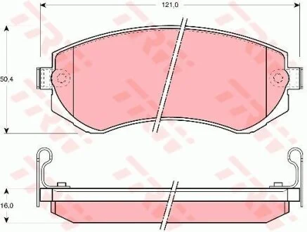 Гальмівні колодки, дискові TRW GDB1009 (фото 1)