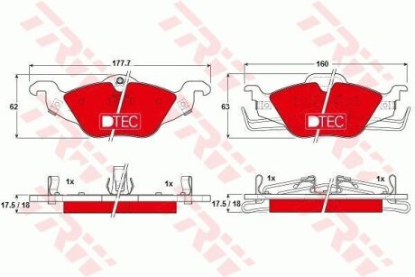 - Гальмівні колодки до дисків TRW GDB1351DTE