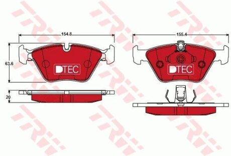 - Гальмівні колодки до дисків TRW GDB1404DTE
