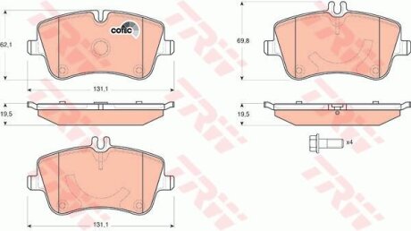 - Гальмівні колодки до дисків TRW GDB1514