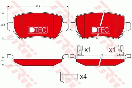Колодки тормозные OPEL ASTRA H 04- задн.DTEC COTEC TRW GDB1515DTE