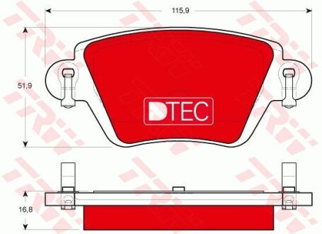 - Гальмівні колодки до дисків TRW GDB1525DTE