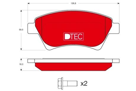 - Гальмівні колодки до дисків TRW GDB1552DTE