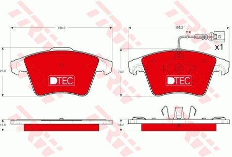 - Гальмівні колодки до дисків TRW GDB1556DTE