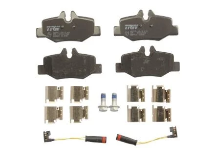 Комплект гальмівних колодок задн (з комплектуючими з гвинтами гальмівного супорта), MERCEDES VIANO (W639), VITO / MIXTO (W639), VITO (W639) 2.0D-Electric 09.03- TRW GDB1601