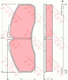 A_Гальмівні колодки дискові RENAULT Mascott 110/Mascott 130/Mascott 140/Mascott 150 TRW GDB1610