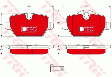 - Гальмівні колодки до дисків TRW GDB1612DTE