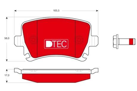 Колодки тормозные VAG A3/A4/A6/OCTAVIA/GOLF V 03- задн.DTEC COTEC TRW GDB1622DTE