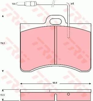 Комплект тормозных колодок, дисковый тормоз TRW GDB165
