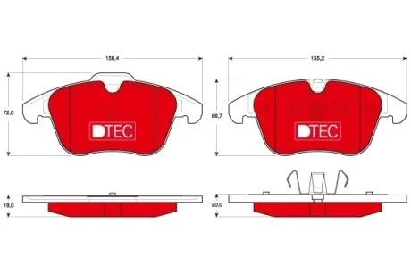Колодки тормозные FORD/LAND ROVER/VOLVO GALAXY/MONDEO/S-MAX/FREELANDER/S60/S80/V60/V70 06- перед. TRW GDB1683DTE